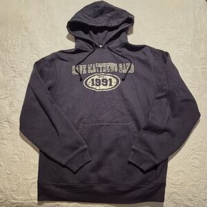 Dave Matthews Band men's Medium navy blue hoodie, pouch pocket, Vintage